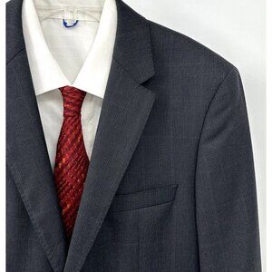 HUGO BOSS jacket blazer sport coat james4/sharp6 100% wool glen plaid gray 40R